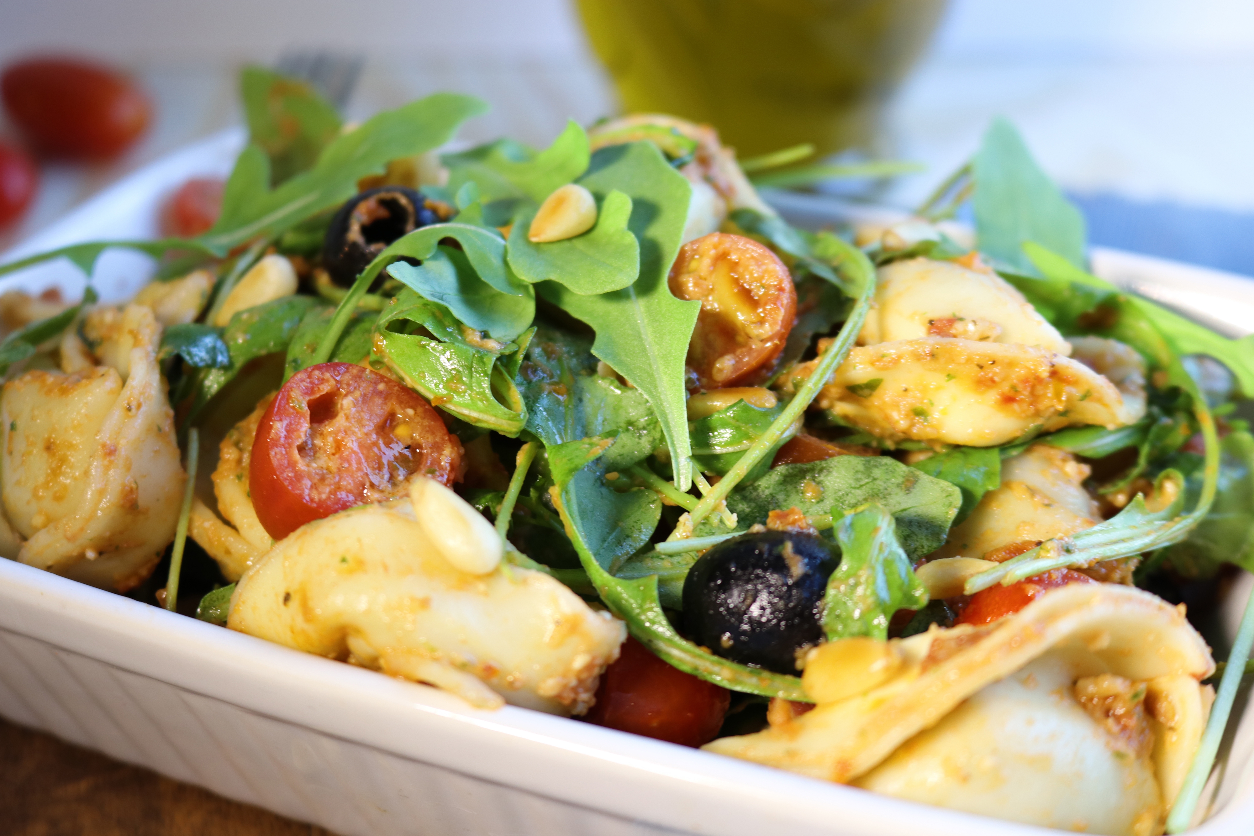 Tortellini Salat Mit Selbstgemachtem Pesto Dailyvegan 