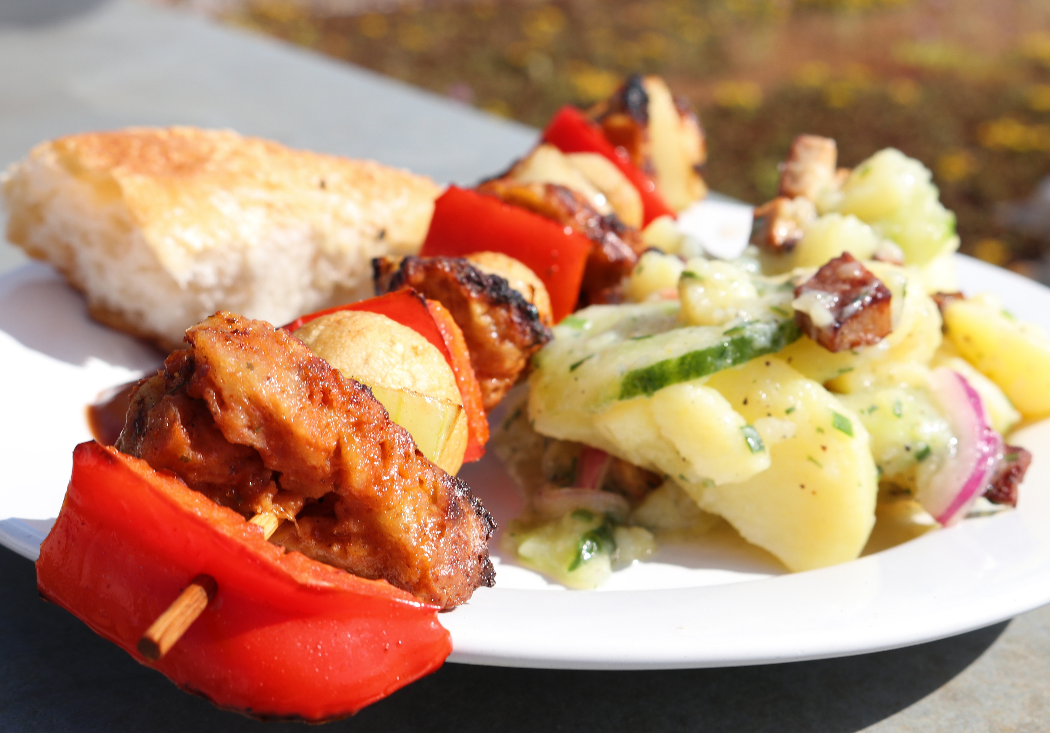 Grillspieße mit mariniertem Seitan - Dailyvegan - vegan Grillen