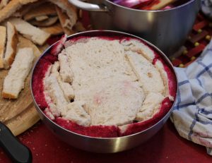 Abdecken mit Brot