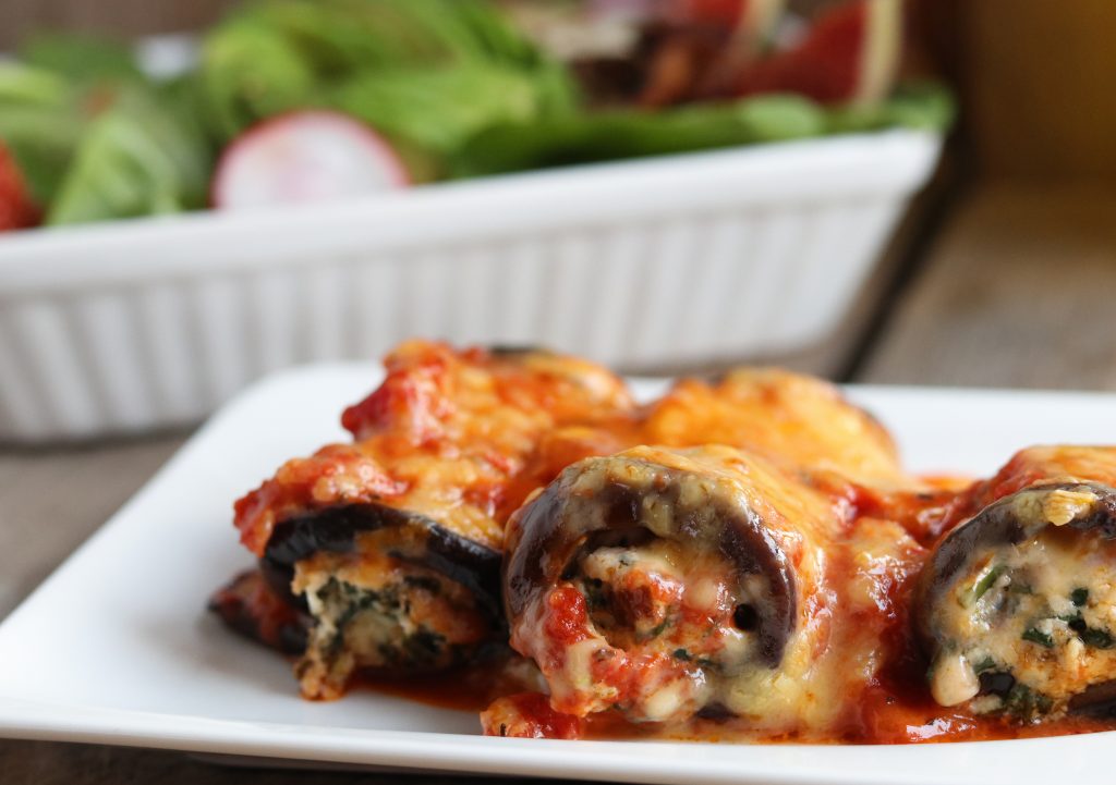 Auberginen-Cannelloni mit Ricotta-Spinat-Füllung - vegan - Dailyvegan