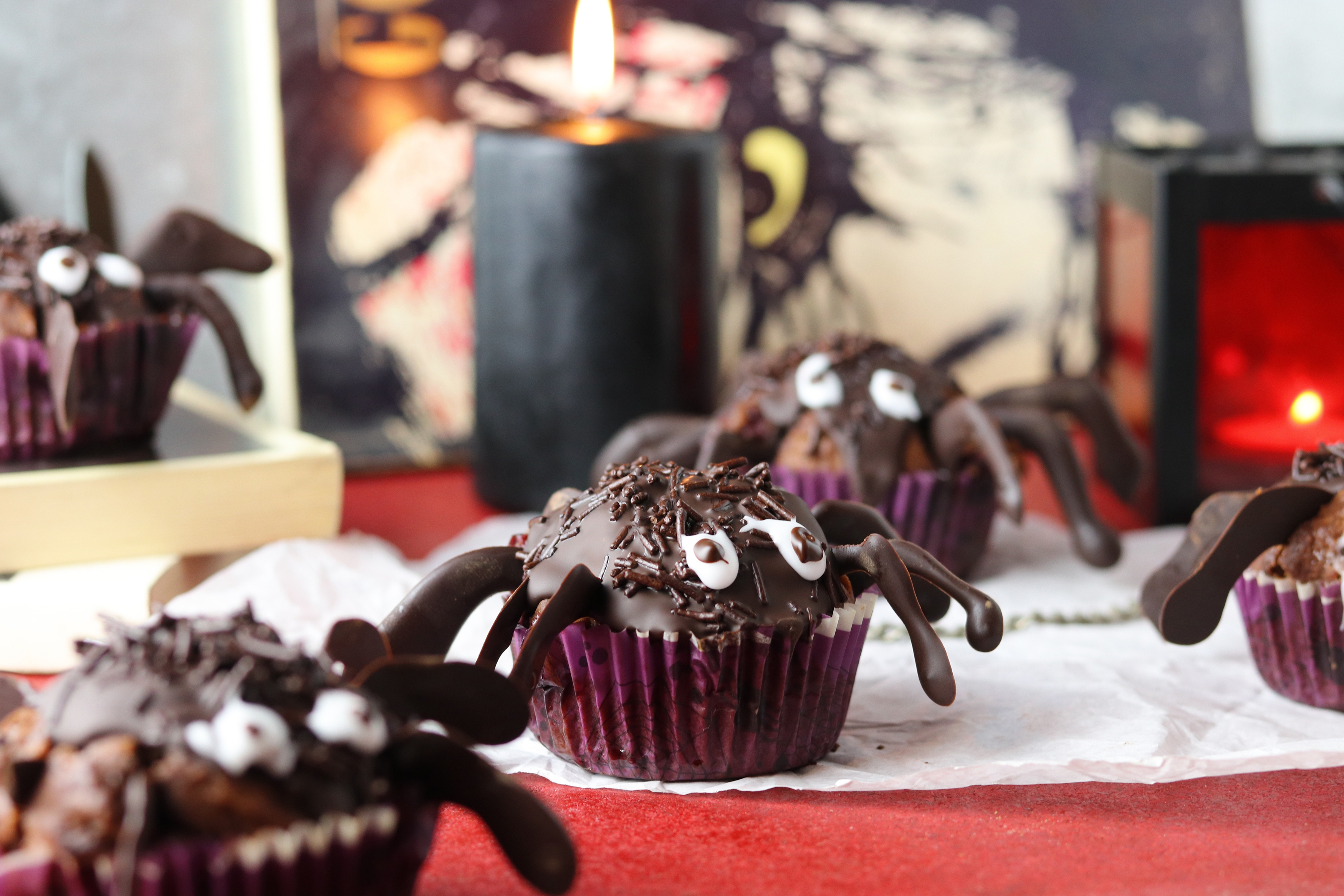 Halloween Muffin Spinnen