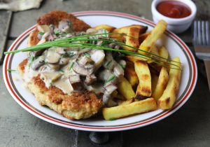 Anti-Jäger-Schnitzel mit Pilzsauce