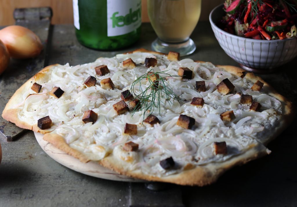 Veganer Flammkuchen