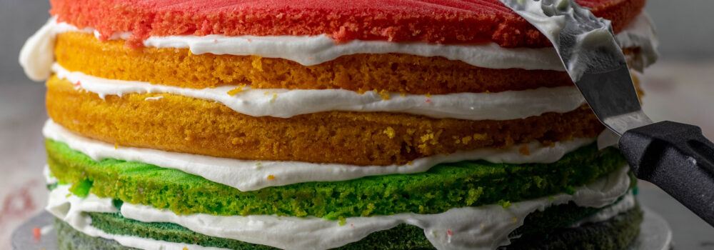 Perfekt für Regenbogenkuchen