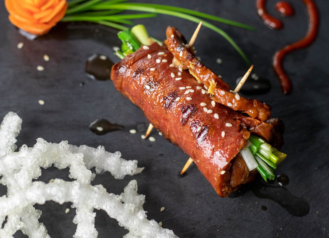 Negimaki japanische Fleischröllchen vegan aus Seitan Dailyvegan