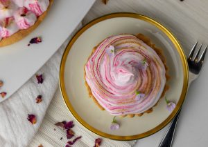 decorated with edible flowers