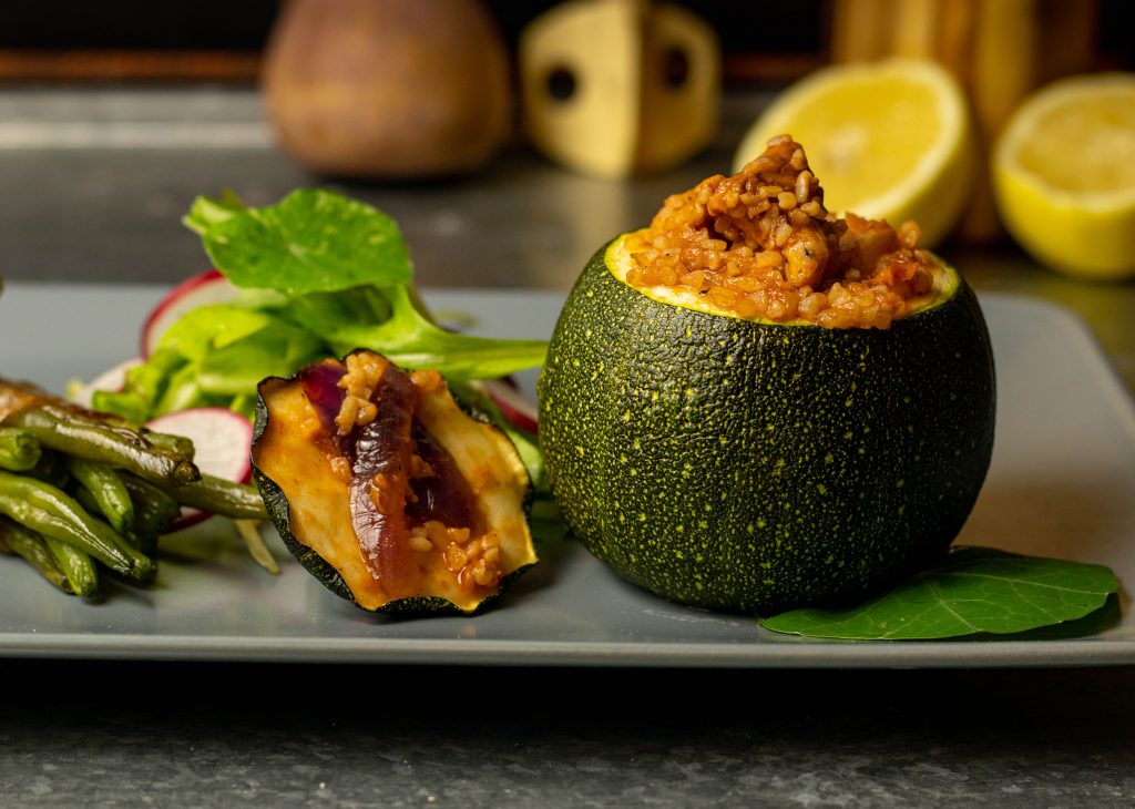 Gefüllt mit würzigem Bulgur, selnstgemachtem Veta und Pfifferlingen