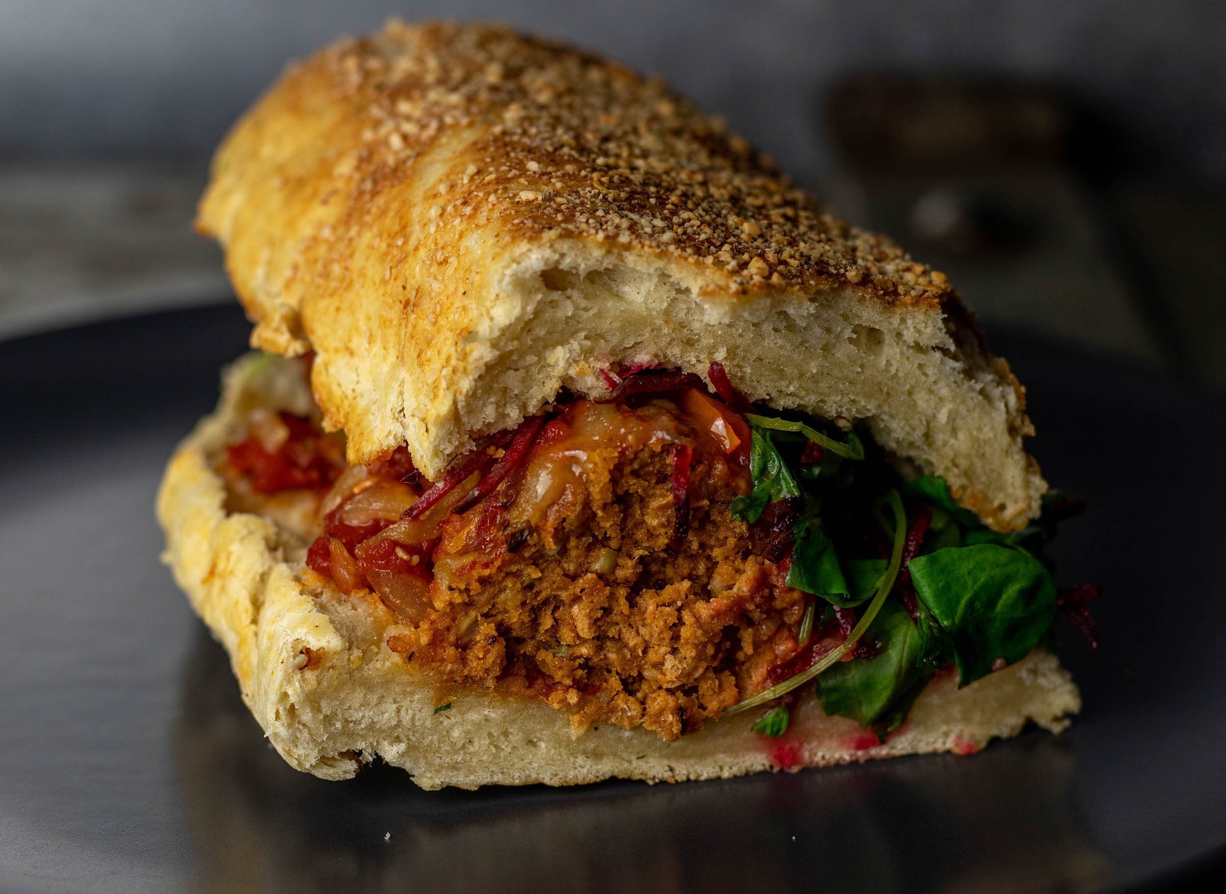 Meatball sandwich, with homemade subway bread Dailyvegan