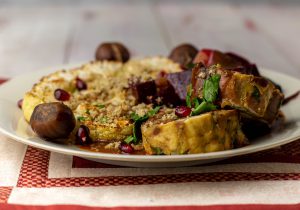 Aromatische Laugenknödel mit Sauce