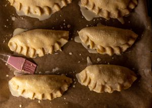 Eingepinselt vor dem Backen