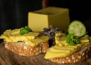 This vegan cheese is firm, but relatively soft