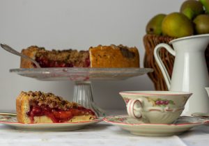 Obststreuselkuchen, vegan gebacken