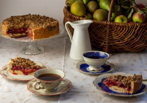 Fruschtiger, saftiger Pflaumenstreuselkuchen