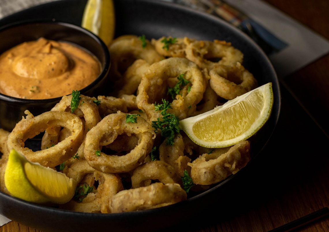 Vegan calamari - with spicy chipotle aioli