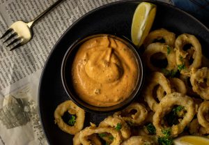 Slightly fiery and spicy chipotle aioli dip