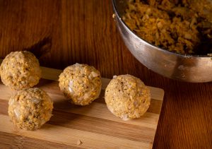 Forming the meatballs