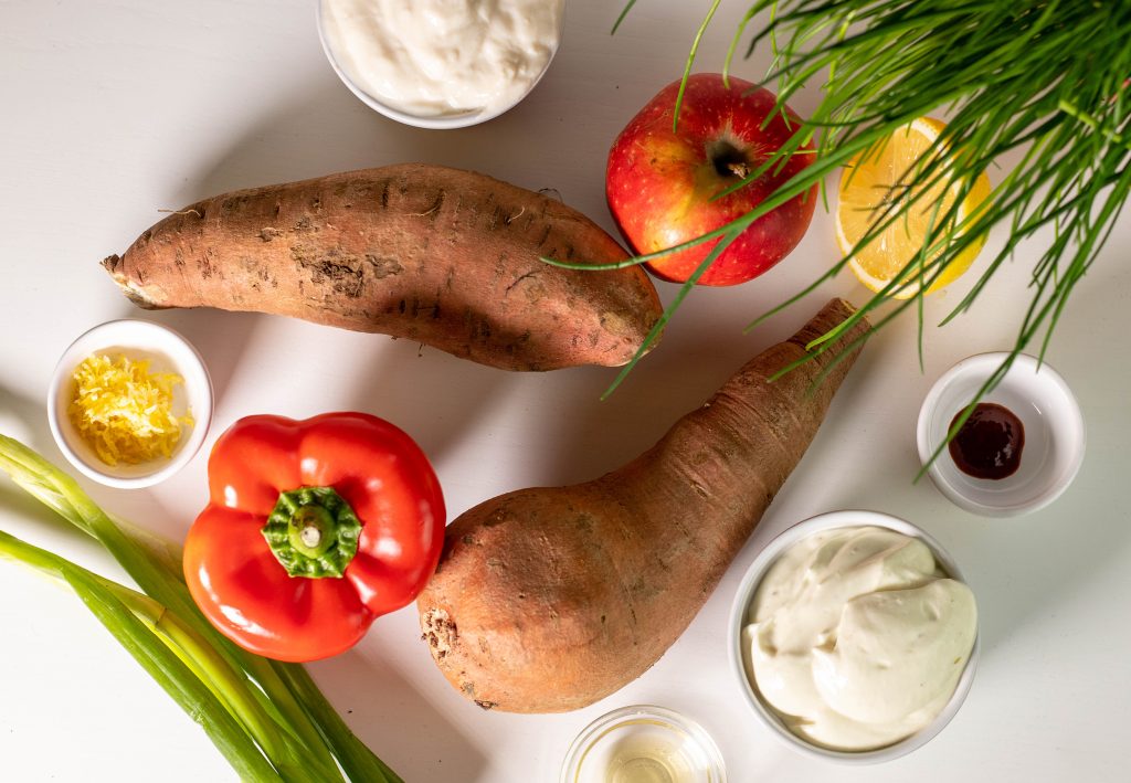 Zutaten für den Süßkartoffelsalat