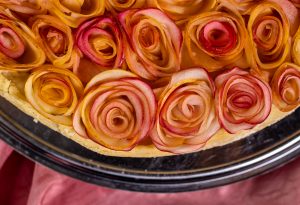 The beautiful pink color of my apple roses comes from the type of apple I used