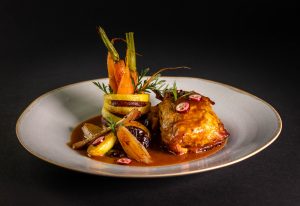 Vegan goose legs served on my wonderful gravy