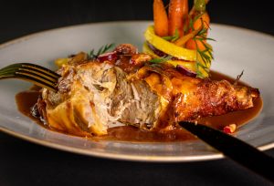 A delicious vegan goose leg, good and solid