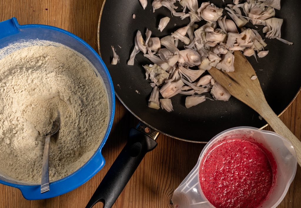 Die Zutaten für den veganen Sauerbraten.