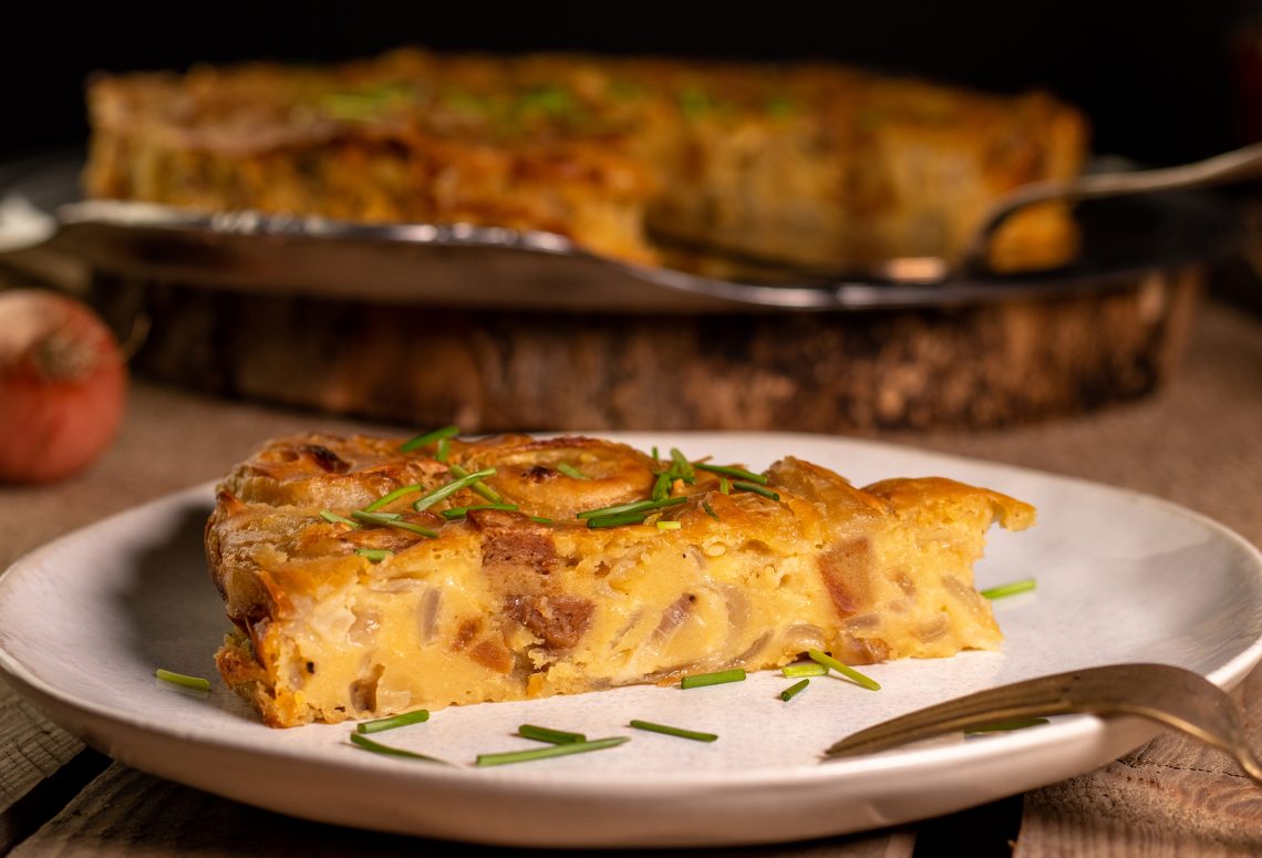 Zwiebelkuchen ohne Boden – einfach, lecker und vegan