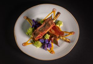 A festive plating. Served on vegan gravy