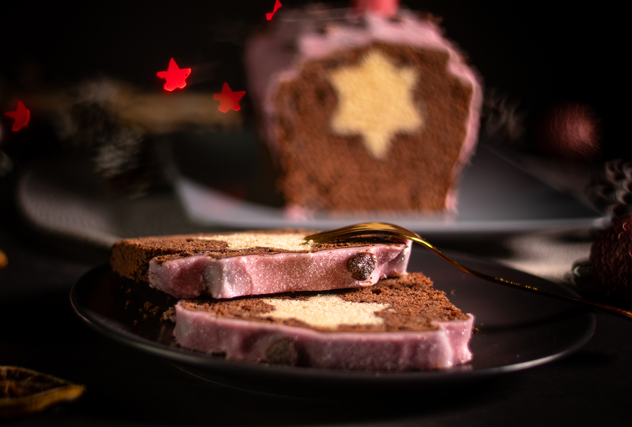 Schokopunschkuchen mit Vanillestern – winterlich lecker