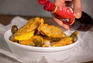 Vegane Vish'n'Chips - lecker mit Malt Vinegar