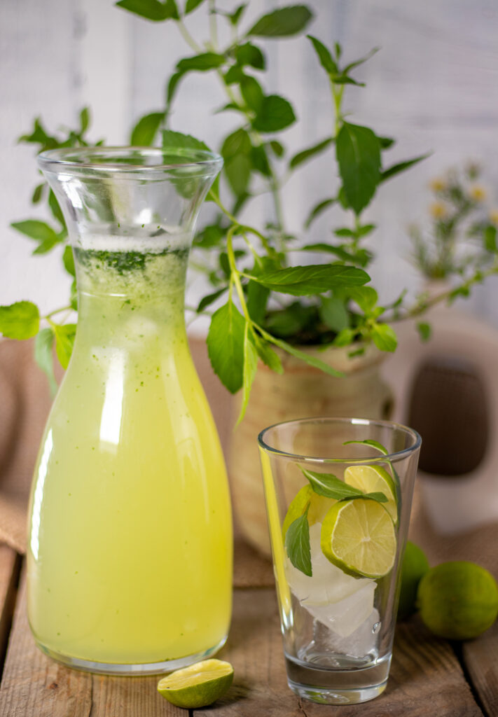 Selbstgemachte Limetten-Minz-Limonade nach Daily Vegan