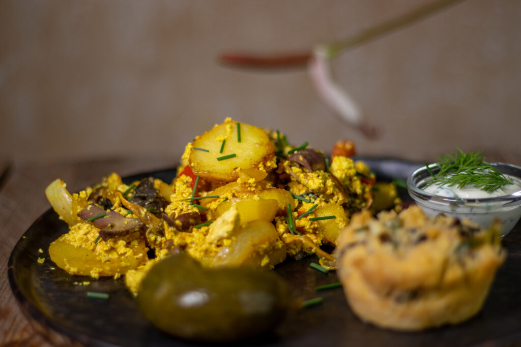 Bauernfrühstück: deftig, lecker mit Wildpilzen und Paprika