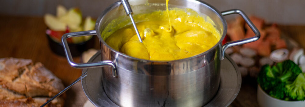 Chäsefondü, Schweizer Käsefondue, vegan und selbstgemacht