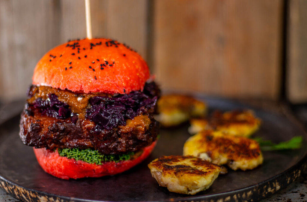 Gebratene Knödelscheiben: die leckerste Beilage zum Weihnachtsburger. Hier zu sehen: meine Pilzknödel.