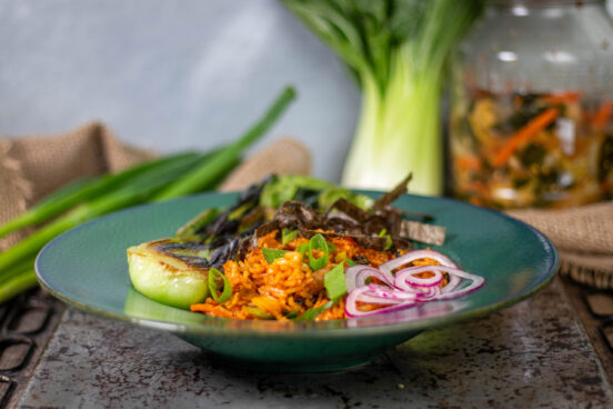 Kimchi Fried Rice, koreanische Bratreispfanne mit Kimchi