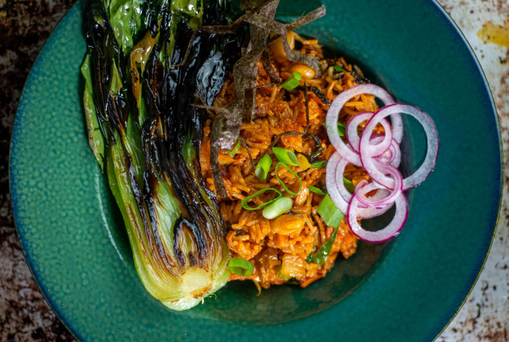 Kimchi Fried Rice, koreanische Bratreispfanne mit Kimchi