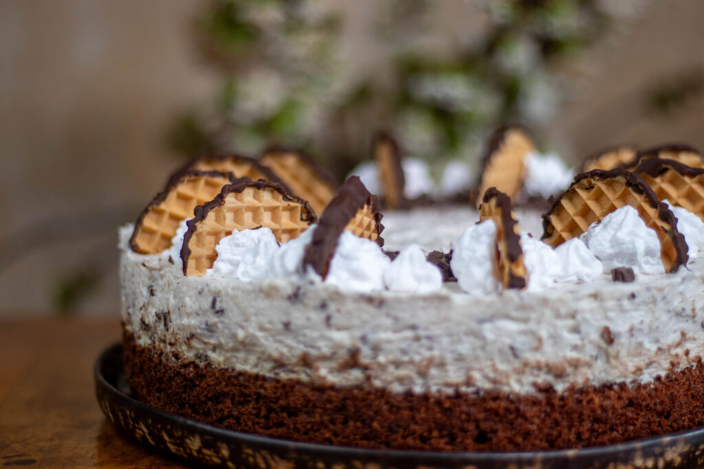 Vegane Schokokusstorte mit Schokoladenbiskuit nach meinem berühmten Biskuitrezept