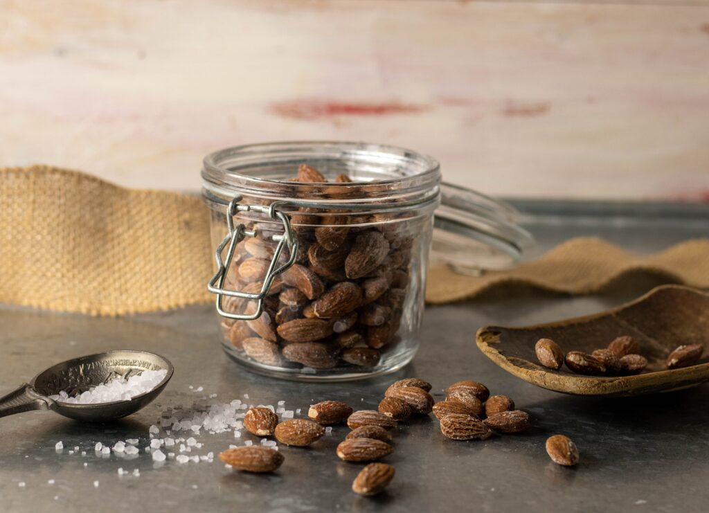Almonds have many healthy ingredients, so salted almonds are a pretty nutritious snack.