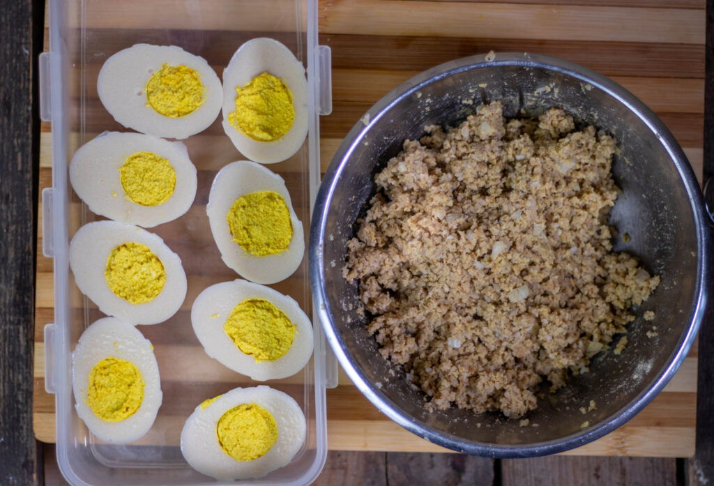 5. The prepared vegan eggs.