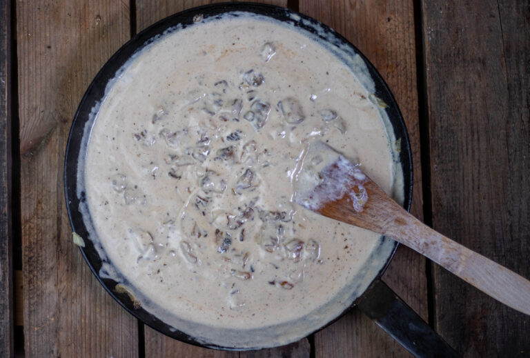 Morchelsauce - cremig, sahnig mit selbst gesammelten Morcheln - Dailyvegan
