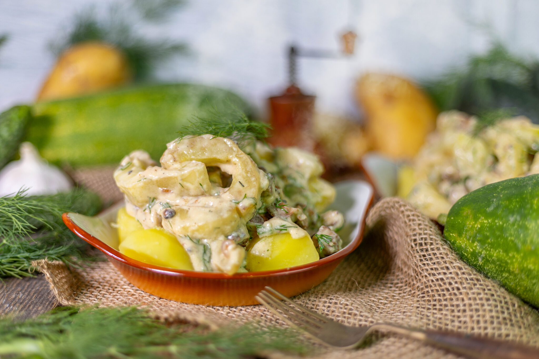 Schmorgurken aus der Pfanne mit Dill und Speck - vegan - Dailyvegan