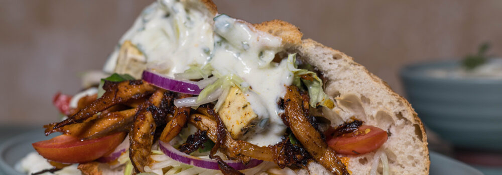 Veganes Austernpilzgyros im Fladenbrot