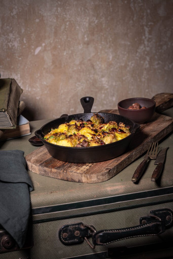 Gratinierter Rosenkohl - veganer Rosenkohl-Kartoffel-Auflauf