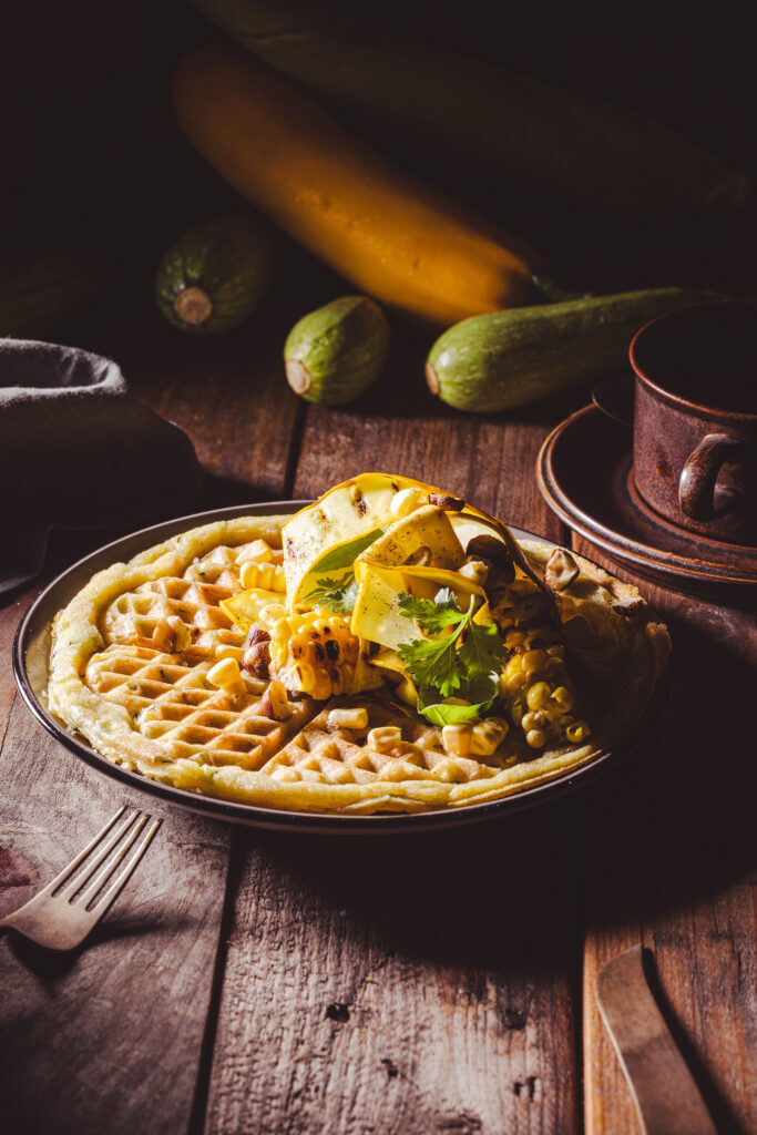 Zucchini-Mais-Waffeln - herzhafte Waffeln aus dem Eisen