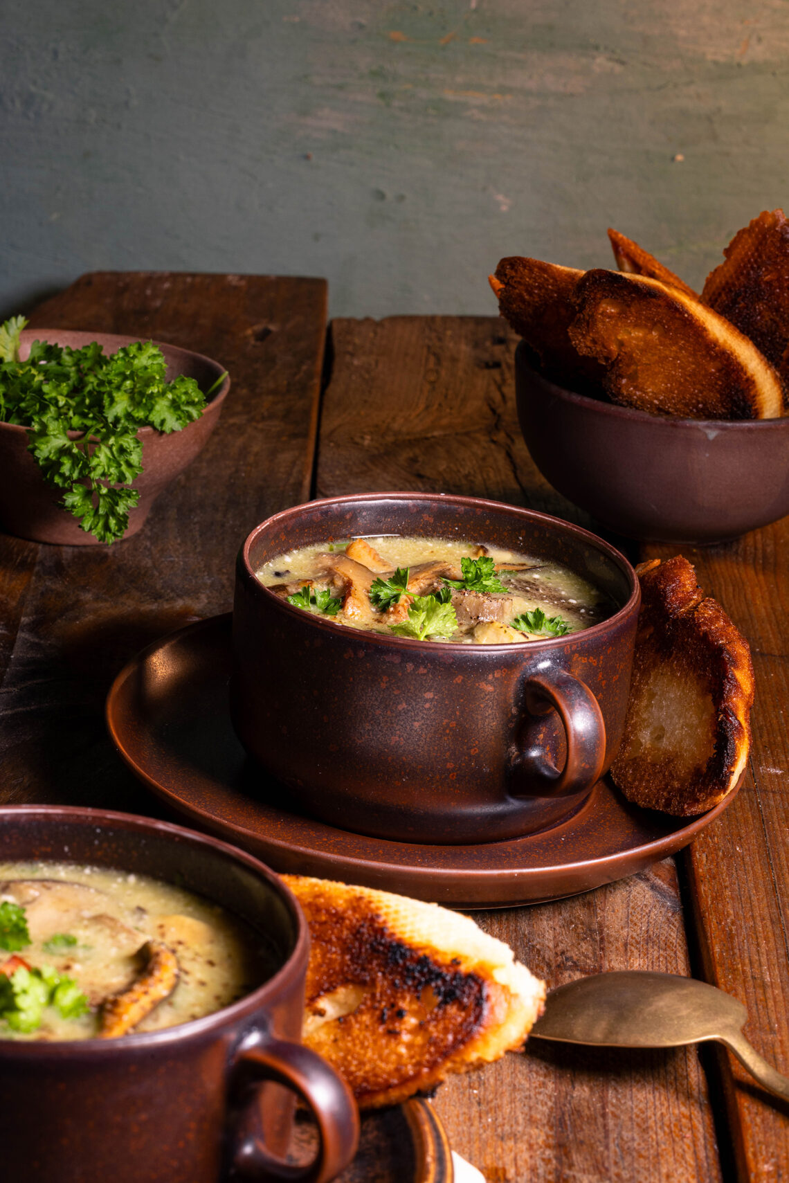 Waldpilzsuppe - vegan - mit selbstgesammelten Pilzen