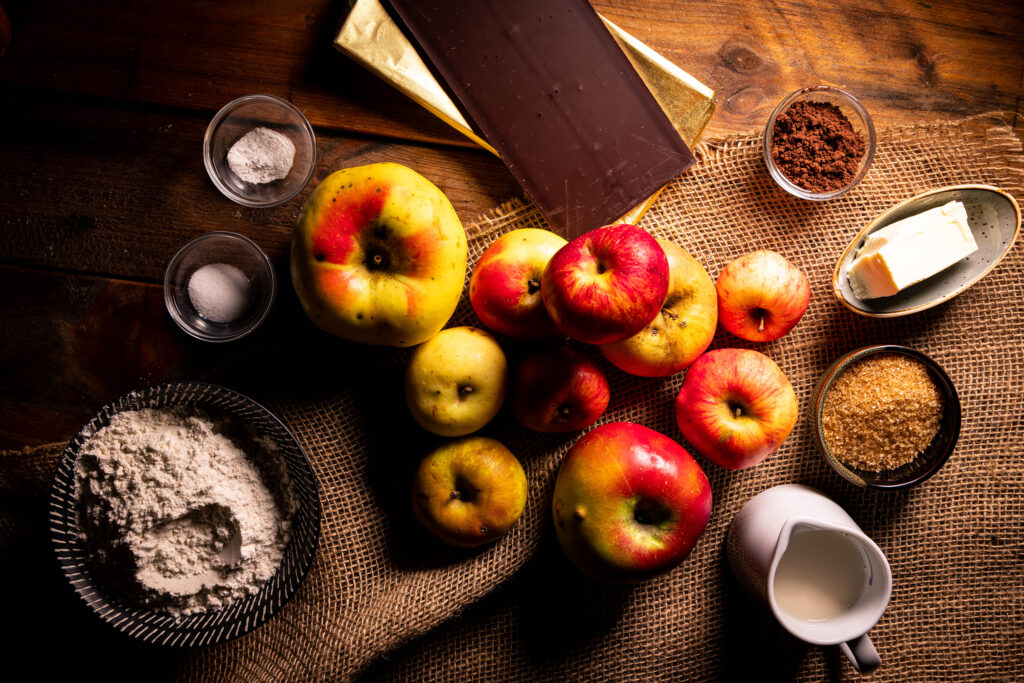 Alle Zutaten für meinen Apfelmarmorkuchen.