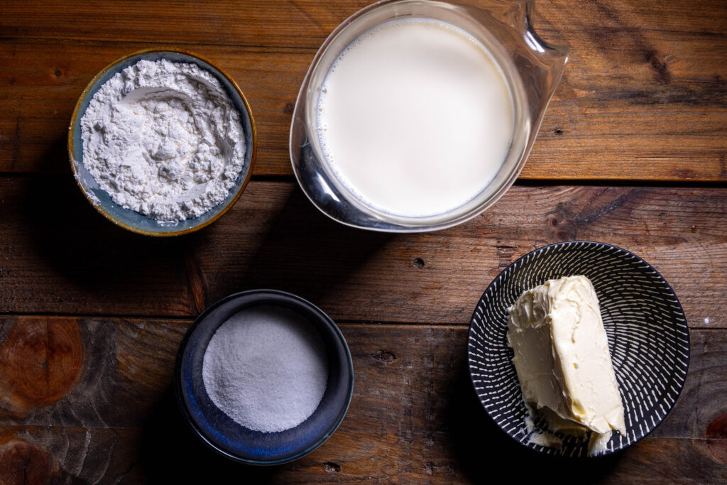 Alle Zutaten für die vegane Vanillebuttercreme.