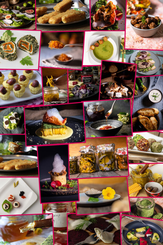 Titelbild mit vielen kleinen Beilagen für den Artikel: Kleine, weihnachtliche, vegane Beilagen - Gourmet-Überraschung