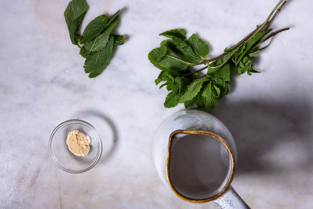 Alle Zutaten für den Minzschaum.