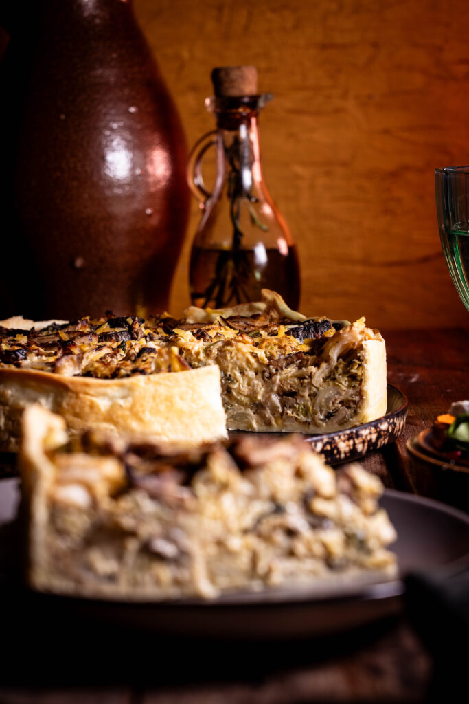 Waldpilz-Wirsing-Quiche - vegan