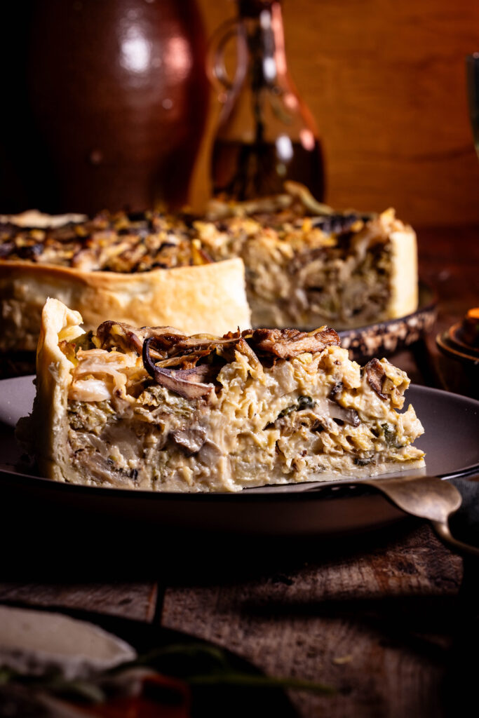 Waldpilz-Wirsing-Quiche - vegan